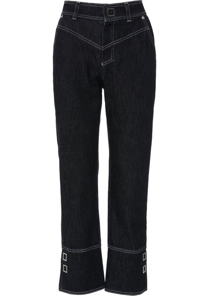 Kadın Düz Model Yüksek Belli Günlük Kullanım Siyah Jeans M1I011-Siyah fırsatları