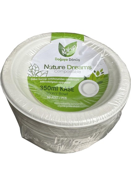 Nature Ekolojik Karton Kağıt Tek Kullanımlık Çorba Kasesi - 400 cc - 50 Adetlik 10 Paket