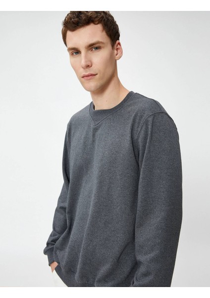 4WAM70127MK Koton Erkek Sweat Antrasit