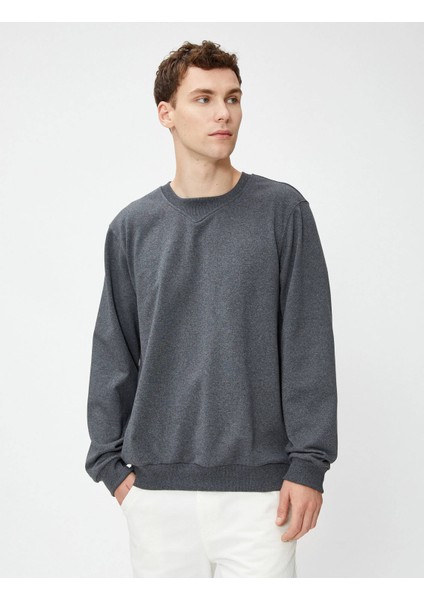 4WAM70127MK Koton Erkek Sweat Antrasit