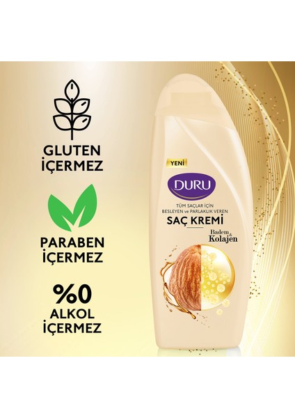 Saç Kremi 500 ml Kolajen & Badem x 2 Adet