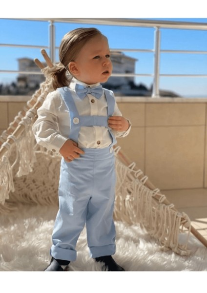 Ares Kids Fashion Salopet Takım Papyon Gömlek ve Salopet