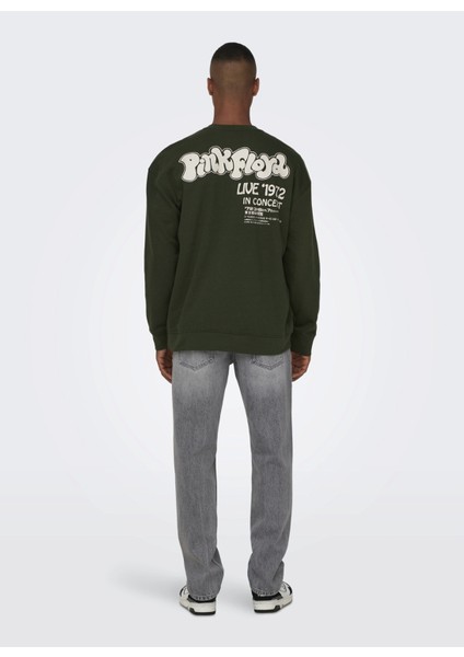 O Yaka Yeşil Erkek Sweatshırt 22027056_ONSPINK Floyd Rlx Crew Nec