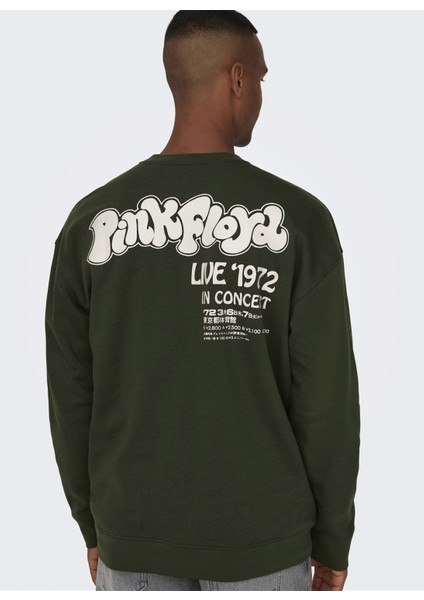 O Yaka Yeşil Erkek Sweatshırt 22027056_ONSPINK Floyd Rlx Crew Nec