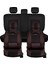 Hyundai Kona Uyumlu Yarı Deri Oto Koltuk Kılıfı Ön/arka Tam Set (Aqua Seri) Siyah-Kırmızı 3