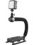Taşınabilir El Dv Kamera Braketi Sabitleyici + Tüm Slr Kameralar ve Dv Için Soğuk Ayakkabı Tripod Kafalı LED Dolgu Işık Kiti (Yurt Dışından) 1