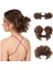 Dağınık Topuz Saç Parçası Yan Tarak Klip Saç Topuz Tousled Updo Postiş Kadınlar Için Ayarlanabilir Tousled Updo A (Yurt Dışından) 3