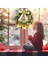 Ön Kapı Için Noel Çelenkleri - Noel Kapı Çelengi Kış Yapay Noel Çelenk Dekorasyonu Yay Çiçekleri ile (Yurt Dışından) 3