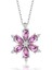 Gümüş Mor Lotus Çiçeği Kadın Kolye 1