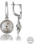 Swarovski Crystal Taşlı Gümüş Beyaz Sallantılı Kadın Küpe 1