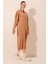 15839 Boydan Triko Elbise - Taba 1
