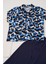 3'lü Ara Biyeli Tshirt Pantolon Lacivert Pijama Takımı 3
