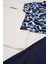 3'lü Ara Biyeli Tshirt Pantolon Lacivert Pijama Takımı 5