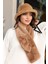 Kadın Peluş Kaşkol Boyunluk Atkı Rkb-01 Camel 1