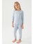 Asnn Kız Çocuk Mavi Pijama Takımı 1