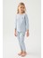 Asnn Kız Çocuk Mavi Pijama Takımı 2