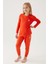 Asnn Kız Çocuk Nar Çiçeği Pijama Takımı 2