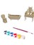 3D Kendin Yap Ahşap Puzzle Banyo Seti Maket Çocuk Aktivite Boya ve Fırça Hobi Seti Yapboz Oyuncak 1