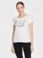 Kadın Bisiklet Yaka Baskılı Rahat Beyaz T-Shirt 3Rtt17 Tjdzz-1100 1