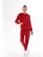 Kadın Kırmızı Renk Soft Kadife Eşofman Takım 1