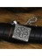 Iskandinav Nordik Motifli Vegvisir Işlemeli Kare 316L Çelik Çift Taraflı Erkek Kolye 4
