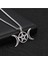 Pentagram & Moon Witchcraft Gotik 316L Çelik Kolye 1