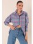 Kadın Oversize Gömlek Ekose-Kareli Günlük Tarz %70 Pamuk %30 Polyester 1
