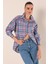 Kadın Oversize Gömlek Ekose-Kareli Günlük Tarz %70 Pamuk %30 Polyester 4
