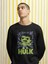 Minyatür Hulk Baskılı Kapüşonsuz Sweatshirt, Unisex Oversize Marvel Hulk Baskılı Sweatshirt 2
