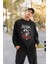 Venom Baskılı Kapüşonsuz Sweatshirt, Unisex Oversize Marvel Venom Baskılı Sweatshirt 3
