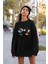 Mickey ve Minnie Mouse Baskılı Kapüşonsuz Sweatshirt,unisex Oversize Çiftler Için Couple Sweatshirt 1