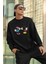 Mickey ve Minnie Mouse Baskılı Kapüşonsuz Sweatshirt,unisex Oversize Çiftler Için Couple Sweatshirt 1