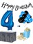 4 Yaş Mavi-Siyah Balon Rakam Folyo Banner Mısır Kutusu Masa Eteği Doğum Günüparti Seti 1