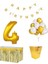 4 Yaş Beyaz Gold Balon Rakam Folyo Banner Mısır Kutusu Masa Eteği Doğum Günü Parti Seti 1