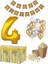 4 Yaş Kraft Gold Balon Rakam Folyo Banner Mısır Kutusu Masa Eteği Doğum Günü Parti Seti 1