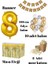 8 Yaş Kraft Gold Balon Rakam Folyo Banner Mısır Kutusu Masa Eteği Doğum Günü Parti Seti 2