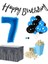 7 Yaş Mavi-Siyah Balon Rakam Folyo Banner Mısır Kutusu Masa Eteği Doğum Günüparti Seti 2