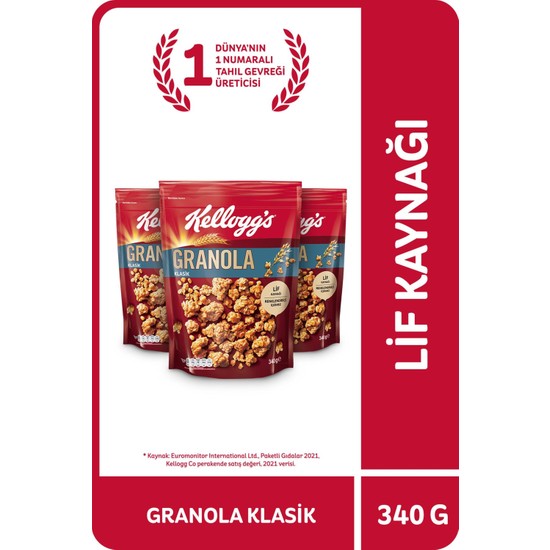 Kellogg's Klasik Granola 340 gr X3 Adet,56 Yulaf Içerir,lif Fiyatı