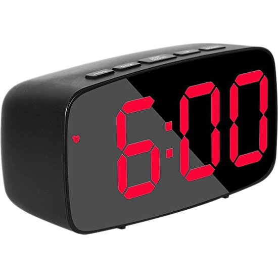 Sunshinee Akıllı Dijital Çalar Saat Başucu, Kırmızı LED Seyahat USB Masa Saati 12/24H Tarih Sıcaklık Erteleme Yatak Odası Için, Siyah (Yurt Dışından)