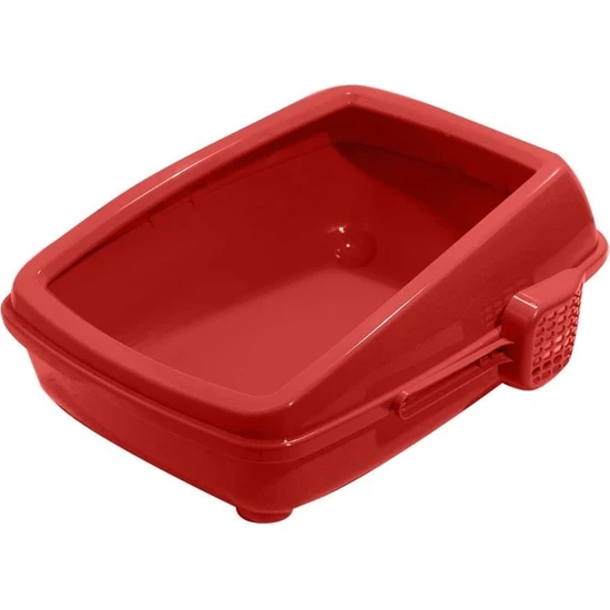Markapet Açık Kedi Tuvalet Kum Kabı 17x37x50 cm Kırmızı