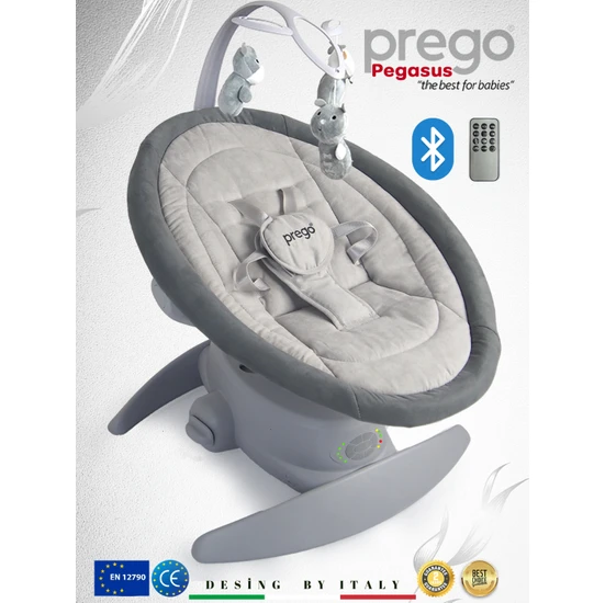 Prego Pegasus Dönebilen Elektrikli ve Pilli Otomatik Ana Kucağı Bluetoothlu