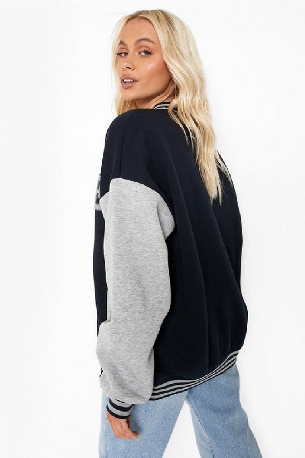 NewLaker Oversize Yale Bomber Kolej Ceket görsel 2