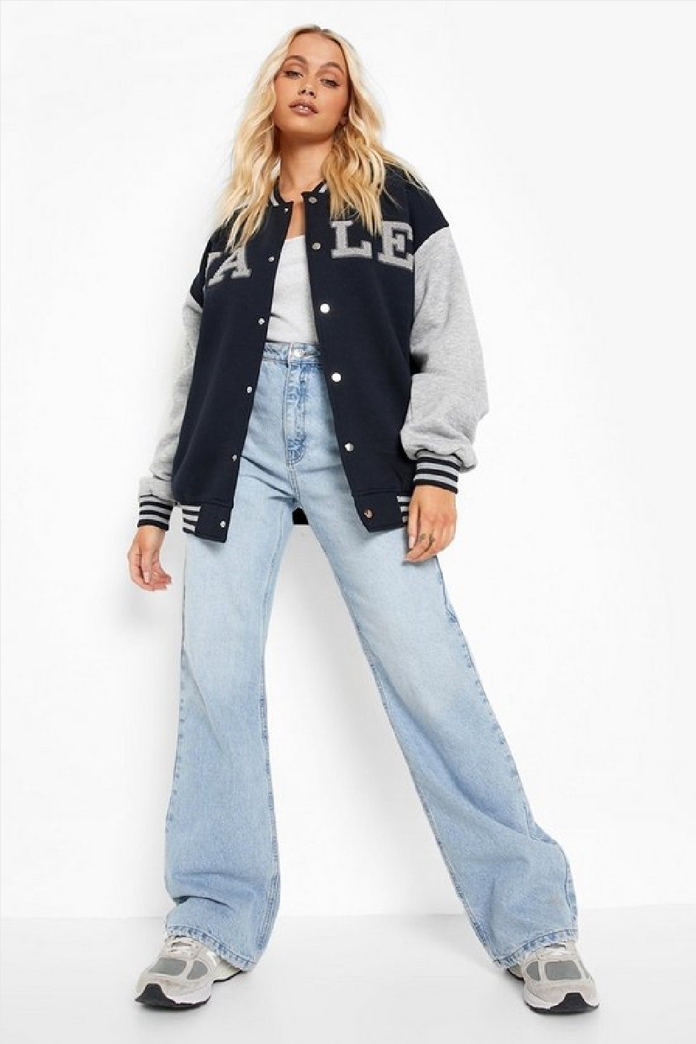 NewLaker Oversize Yale Bomber Kolej Ceket görsel 3