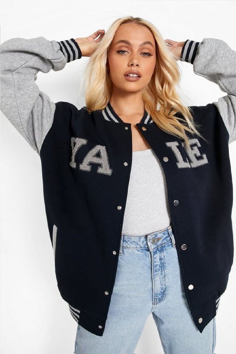 NewLaker Oversize Yale Bomber Kolej Ceket görsel 4