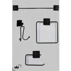 Yapışkanlı 4 Lü Siyah Uzun Havluluk Kancalı Askılık Wc Tuvalet Kağıtlık Kare Havluluk Banyo Set