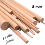 Ncy Home Ahşap Çubuk Çıta Kavela Yivsiz Kayın 8 mm 50 cm 10 Adet Dayanıklı ve Pürüzsüz Yüzey