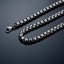 NorthShore Kare Model Box Chain Kalın 316L Çelik Erkek Zincir Kolye 4mm - Kalın