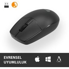 Lenovo Lecoo WS204 Kablosuz 1200DPI 3 Tuşlu Optik Siyah Mouse