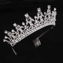 Chavin Taşlı Kraliçe Gelinlik Tacı Kına Düğün Tacı Taç EK76BY