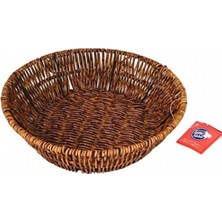 Fame Kitchen Hasır Yuvarlak Sepet Rattan Ekmek Sepeti - Meyve Sepeti 24 cm   x  7 cm